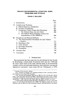 I. Introduction Page II. Jurisdictional Problems
