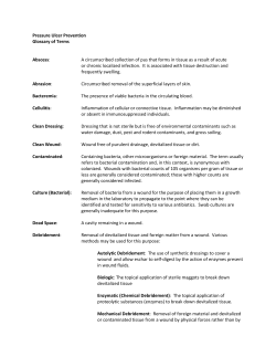 Pressure Ulcer Prevention Glossary of Terms