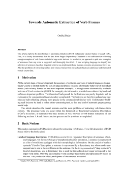 Towards Automatic Extraction of Verb Frames