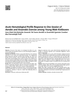 Acute Hematological Profile Response to One Session of Aerobic