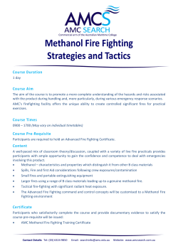 Methanol Fire Fighting Strategies and Tactics