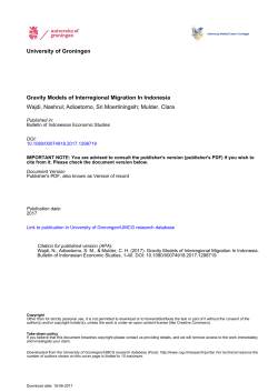 University of Groningen Gravity Models of Interregional