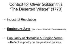 Context for Oliver Goldsmith`s &ldquo;The Deserted Village&rdquo; (1770)