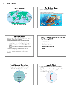 Ocean Currents The Restless Ocean Surface Currents Trade Winds