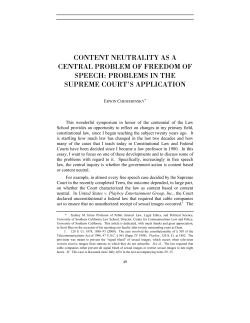 content neutrality as a central problem