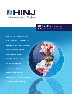 HINJ and New Jersey`s Life Sciences Community