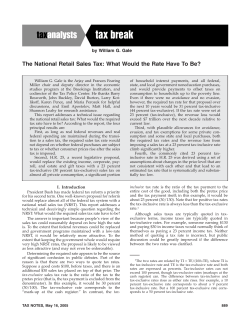 The National Retail Sales Tax: What Would the Rate Have To Be?