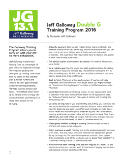 Jeff Galloway Double G Training Program 2016