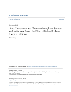 Actual Innocence as a Gateway through the Statute-of