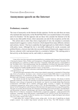 Anonymous speech on the Internet