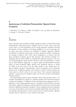 6 Spectroscopy of Individual Photosynthetic Pigment-Protein