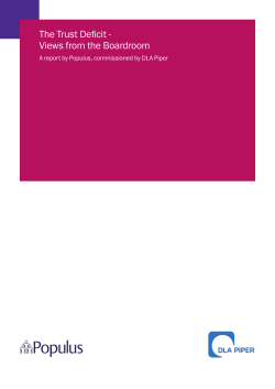 The Trust Deficit - Views from the Boardroom