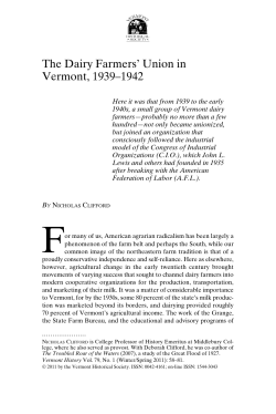 The Dairy Farmers` Union in Vermont, 1939&ndash;1942