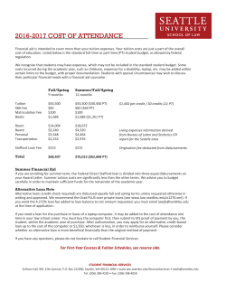 2016-2017 COST OF ATTENDANCE - Seattle University School of