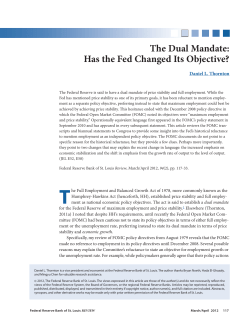 The Dual Mandate - Federal Reserve Bank of St. Louis
