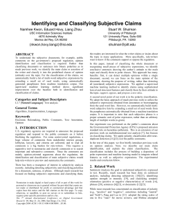 Identifying and Classifying Subjective Claims
