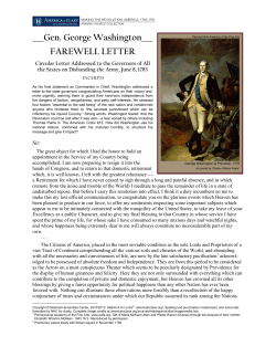 Gen. George Washington, Farewell Letter to the