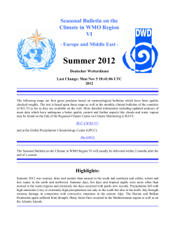 Seasonal Bulletin on the Climate in WMO Region VI