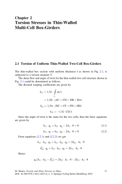 Torsion Stresses in Thin-Walled Multi-Cell Box-Girders