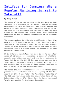 Intifada for Dummies - Palestine Chronicle