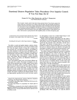 Emotional Distress Regulation Takes Precedence Over Impulse