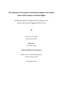 The Expansion of Corporate Constitutional Rights in the United