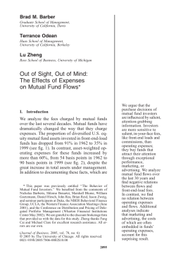 Out of Sight, Out of Mind: The Effects of Expenses on Mutual Fund