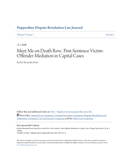 Post-Sentence Victim-Offender Mediation in Capital Cases