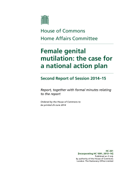 Female genital mutilation: the case for a national action plan