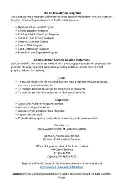 Child Nutrition Programs 2012