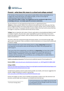Prevent – what does this mean in a school and college context?