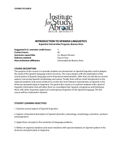 introduction to spanish linguistics - IFSA