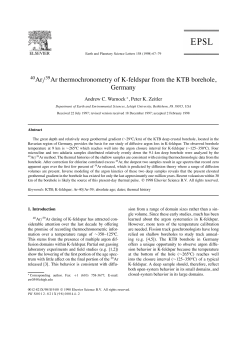 40Ar=39Ar thermochronometry of K-feldspar from the KTB borehole