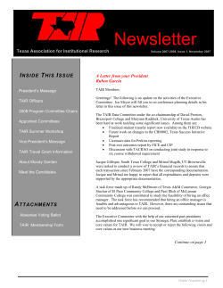 Newsletter - Texas Association for Institutional Research