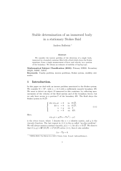 Stable determination of an immersed body in a stationary Stokes fluid