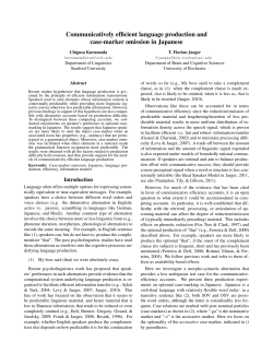 Communicatively efficient language production and case