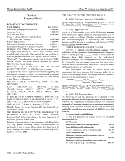 Section II Proposed Rules - Florida Administrative Code