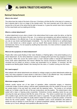 Retinal Detachment - Al-Shifa Trust Eye Hospital
