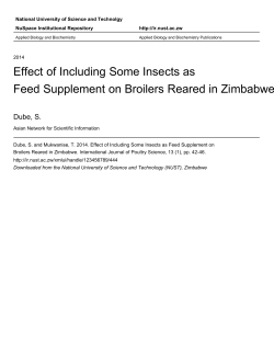 Effect of Including Some Insects as Feed Supplement on Broilers