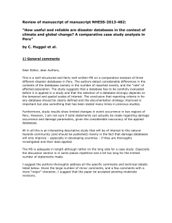 Review of manuscript of manuscript NHESS-2013