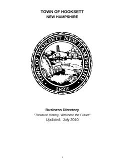 Business Database - Town of Hooksett