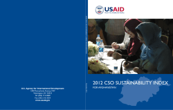 2012 CSO Sustainability Index for Afghanistan