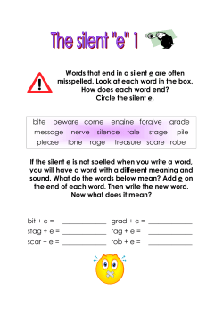 Words that end in a silent e are often misspelled. Look at each word