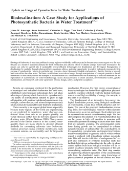 Biodesalination: A Case Study for Applications of