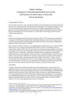 Blaxland, Professor John - Department of Foreign Affairs and Trade