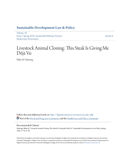 Livestock Animal Cloning: This Steak Is Giving Me D&eacute;j&agrave; Vu