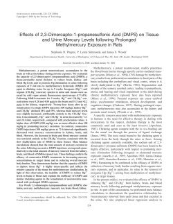 Effects of 2,3-Dimercapto-1-propanesulfonic Acid (DMPS) on Tissue