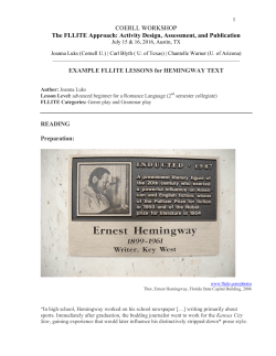 Example FLLITE Lessons for Hemingway Text