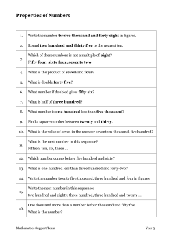 Properties of Numbers