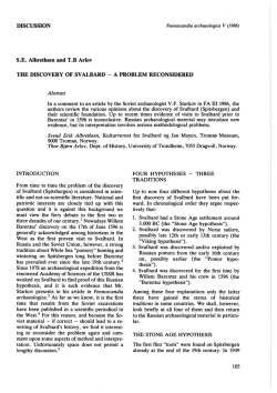 DISCUSSION S.E. Albrethsen and T.B Arlov THE DISCOVERY OF